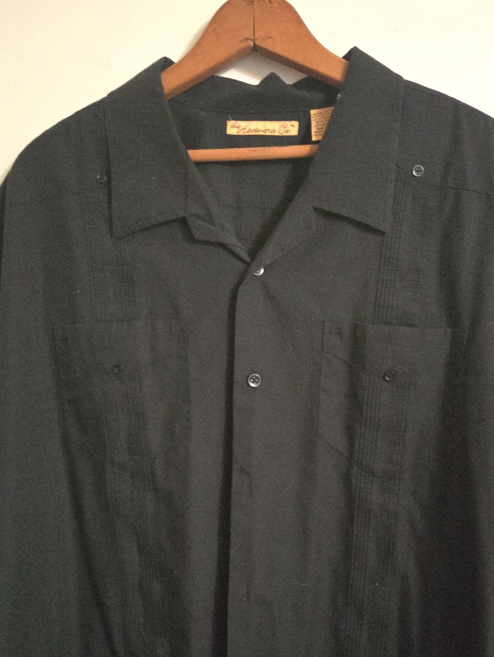Classic Black Men's Guayabera Shirt